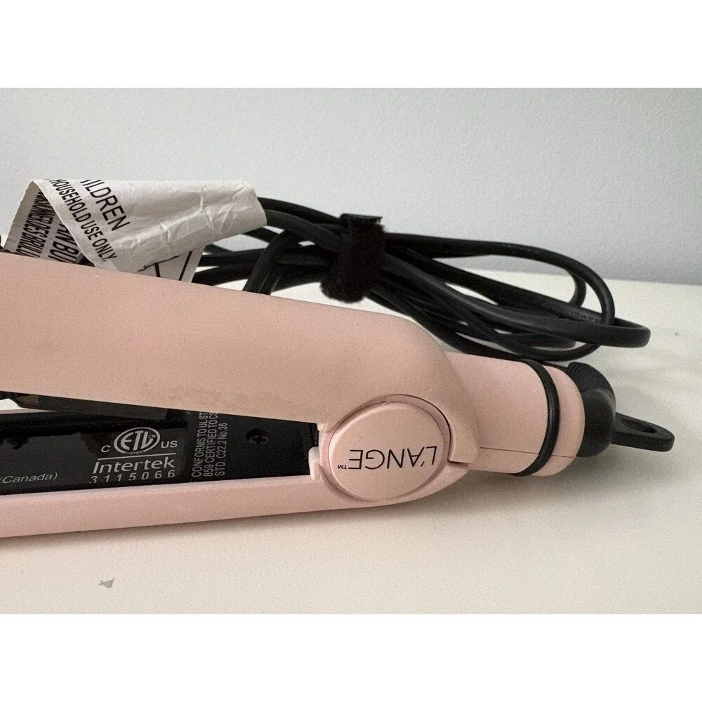 L'ange 1” Flat Iron Straightener Pink Micro Chip Temperature Control Model HS035
